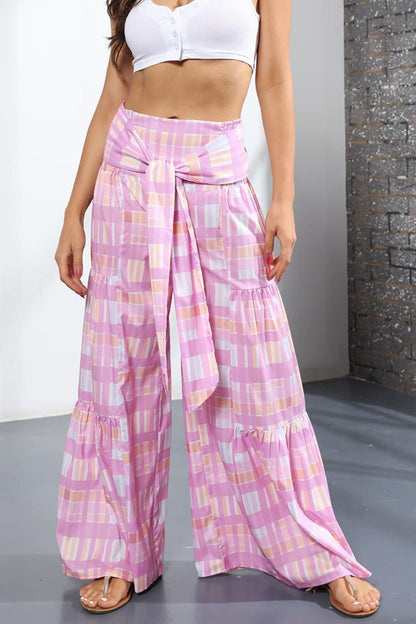 Printed High-Rise Tied Culottes | AdoreStarr