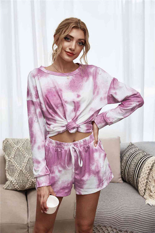 Tie-Dye Top and Shorts Lounge Set | AdoreStarr