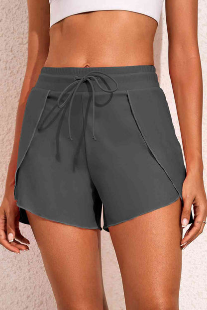 Drawstring Waist Swim Shorts - Charcoal