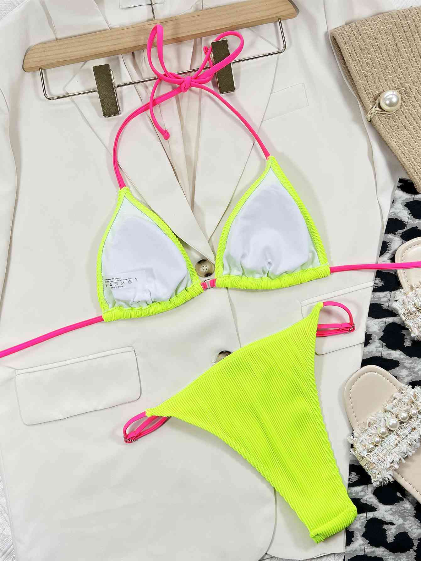 Ribbed Tie Back Bikini Set | AdoreStarr