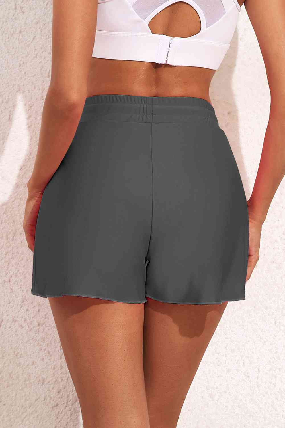 Drawstring Waist Swim Shorts - Charcoal