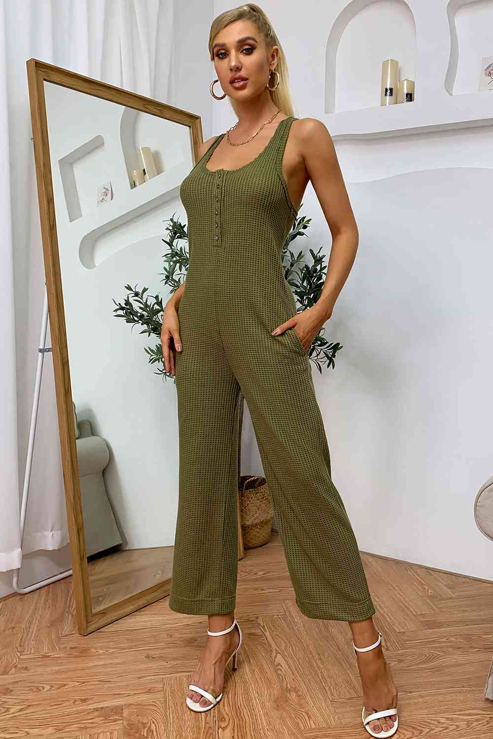 Sleeveless Straight Leg Jumpsuit | AdoreStarr