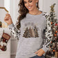 Christmas Tree Graphic Leopard Sweatshirt | AdoreStarr