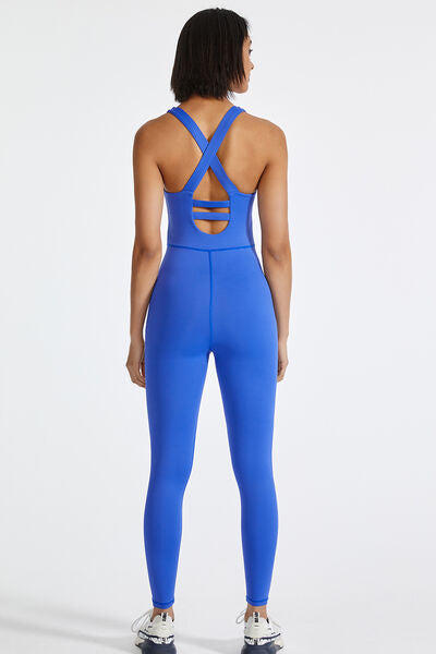 Crisscross Back Active Jumpsuit | AdoreStarr