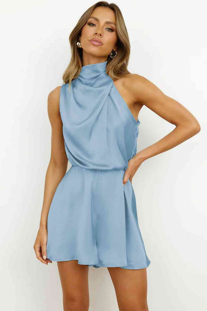 Turtleneck Sleeveless Romper | AdoreStarr