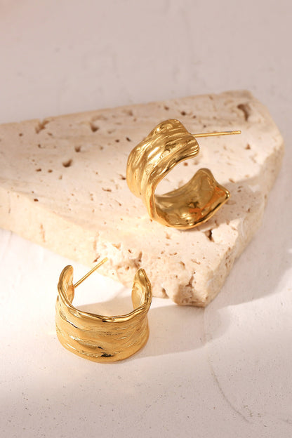 Hammered C-Hoop Earrings | AdoreStarr