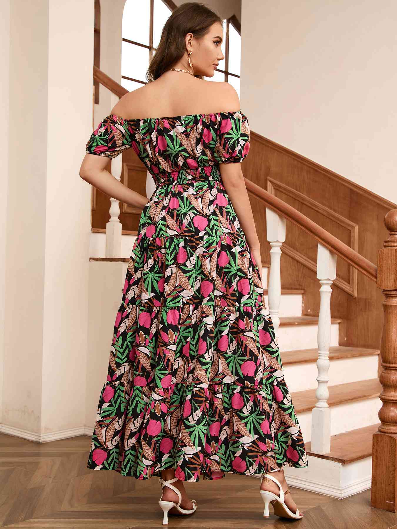 Floral Off-Shoulder Top and Maxi Skirt Set | AdoreStarr