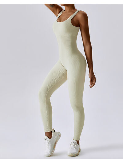 Wide Strap Sleeveless Active Jumpsuit | AdoreStarr