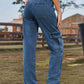 Pocketed Long Jeans | AdoreStarr