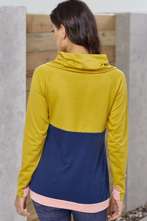 Colorblock Drawstring Sweatshirt | AdoreStarr
