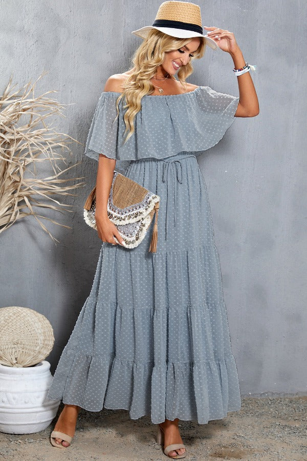 Off-Shoulder Tiered Maxi Dress | AdoreStarr