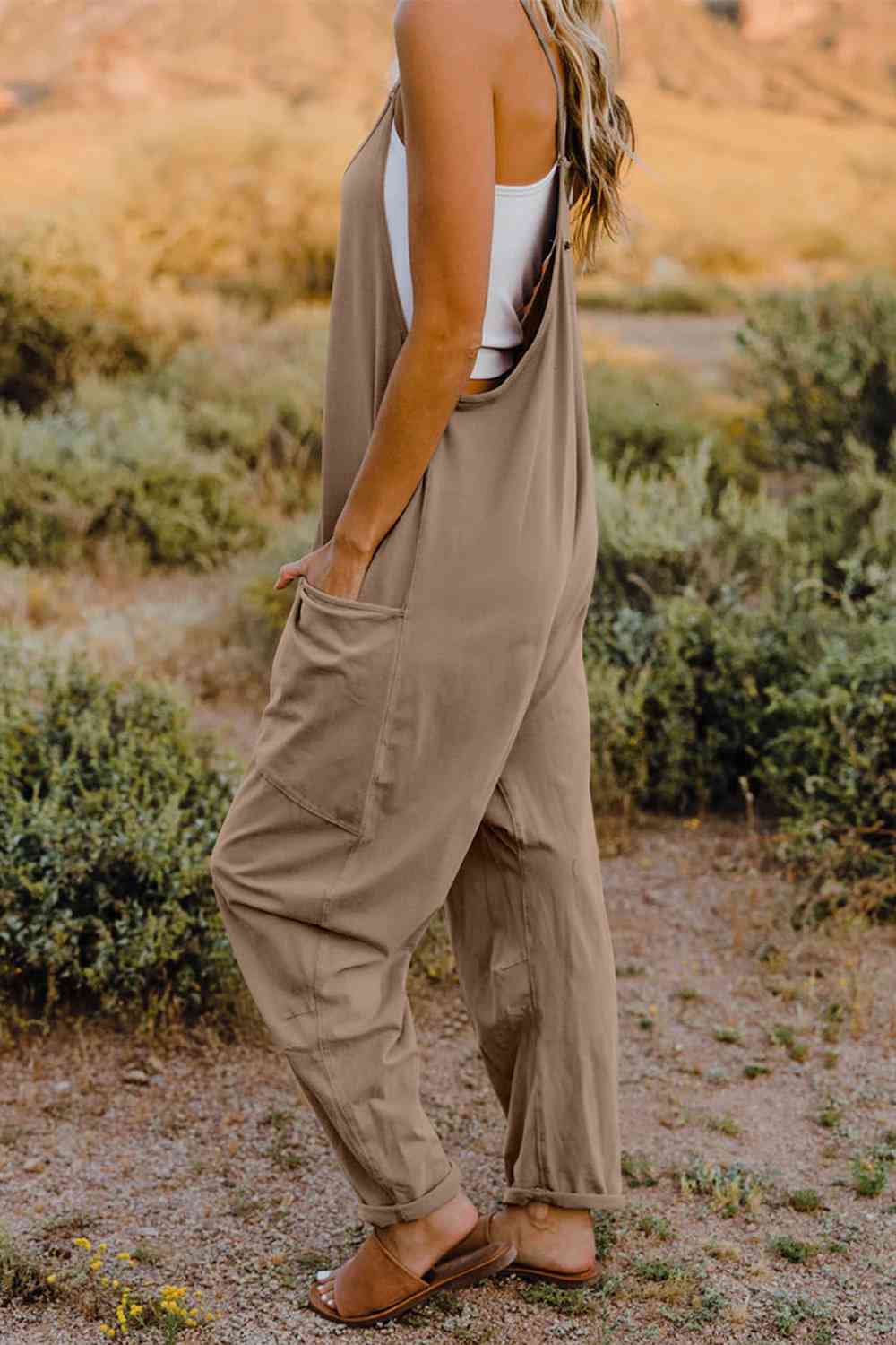 V-Neck Sleeveless Jumpsuit | AdoreStarr