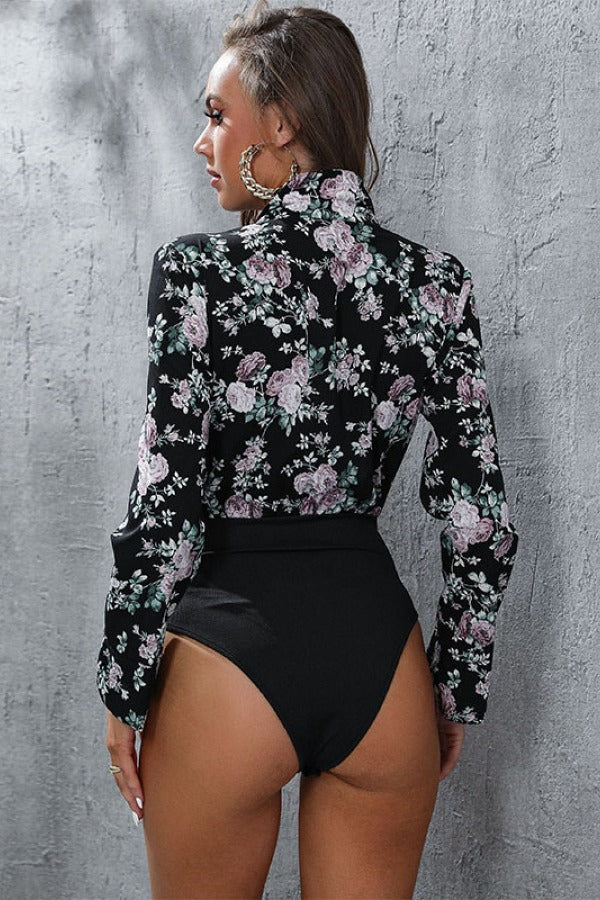 Floral Spliced Bodysuit | AdoreStarr