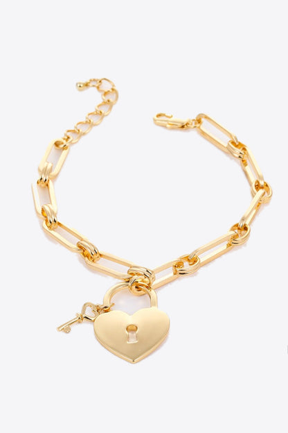 Heart Lock Charm Chain Bracelet | AdoreStarr