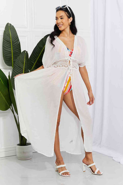 Sun Goddess Tied Maxi Cover-Up - White One Size