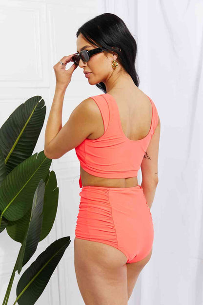 Crop Swim Top and Ruched Bottoms Set | AdoreStarr