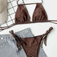 Halter Neck Ruched Bikini Set | AdoreStarr