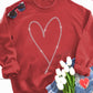 Heart Round Neck Long Sleeve Sweatshirt | AdoreStarr