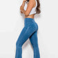 Zip-Up Wide Waistband Long Jeans | AdoreStarr