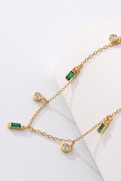 Multi-Charm Chain Necklace - Green One Size