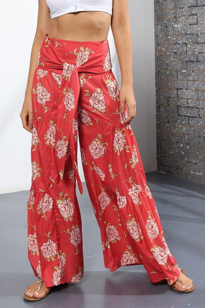 Printed High-Rise Tied Culottes | AdoreStarr