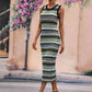 Striped Sleeveless Midi Cover-Up Dress | AdoreStarr