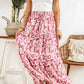 Printed Smocked Waist Maxi Skirt | AdoreStarr