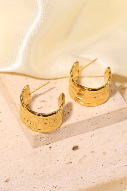 Hammered C-Hoop Earrings | AdoreStarr