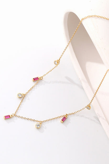 Multi-Charm Chain Necklace - Rose One Size