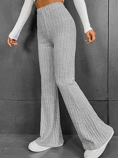 Ribbed High Waist Flare Bootcut Pants | AdoreStarr