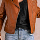 Ribbed Faux Leather Jacket | AdoreStarr