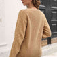Ribbed Openwork Sleeve Pullover Sweater | AdoreStarr
