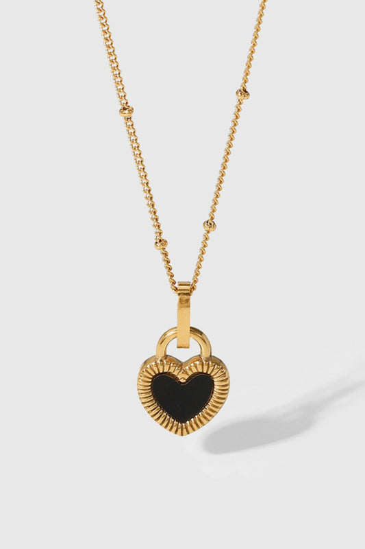 Contrast Heart Pendant Necklace | AdoreStarr