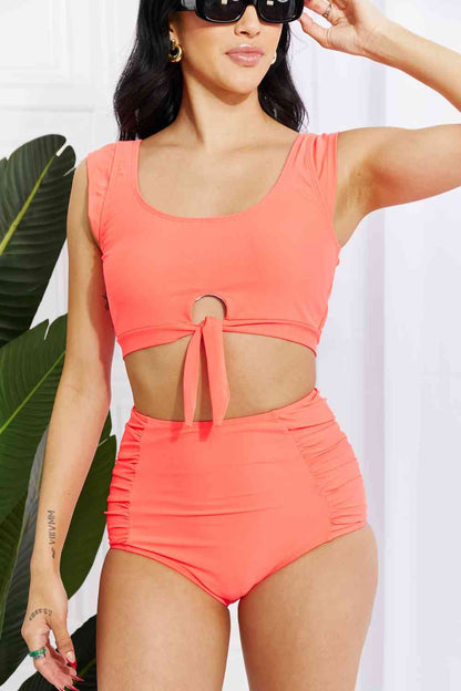 Crop Swim Top and Ruched Bottoms Set | AdoreStarr