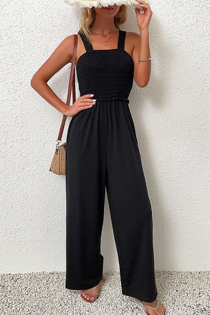 Smocked Sleeveless Jumpsuit | AdoreStarr