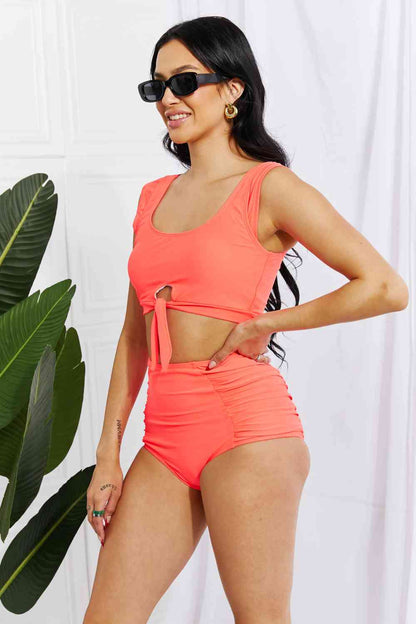 Crop Swim Top and Ruched Bottoms Set | AdoreStarr