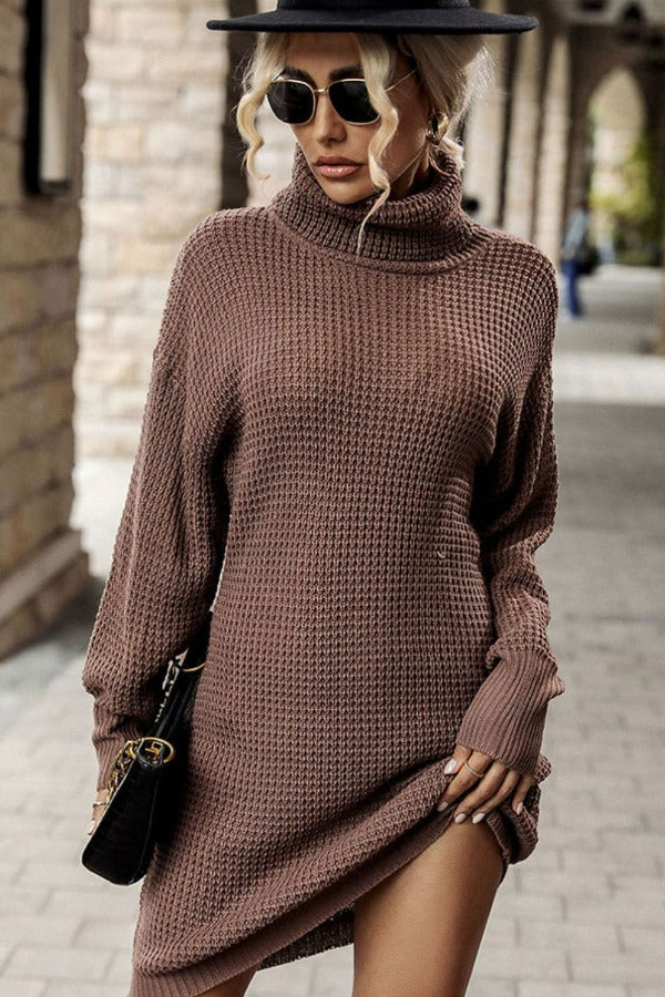 Turtleneck Mini Sweater Dress | AdoreStarr