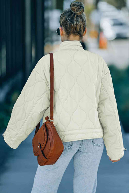 Drawstring Quilted Jacket | AdoreStarr