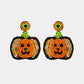 Pumpkin Shape Beaded Dangle Earrings | AdoreStarr