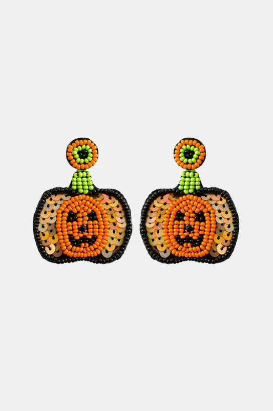Pumpkin Shape Beaded Dangle Earrings | AdoreStarr