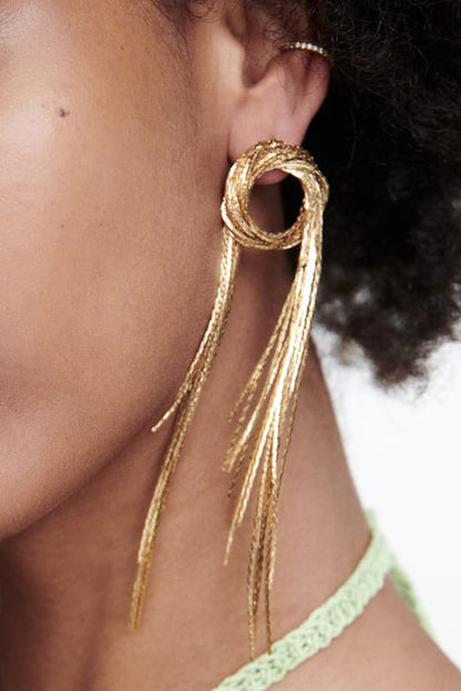 Round Shape Fringed Earrings | AdoreStarr