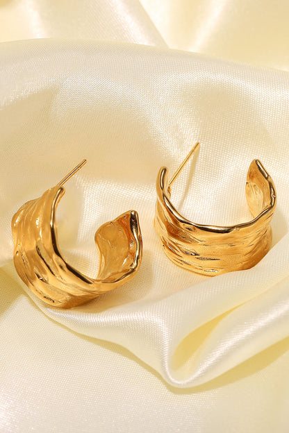 Hammered C-Hoop Earrings | AdoreStarr