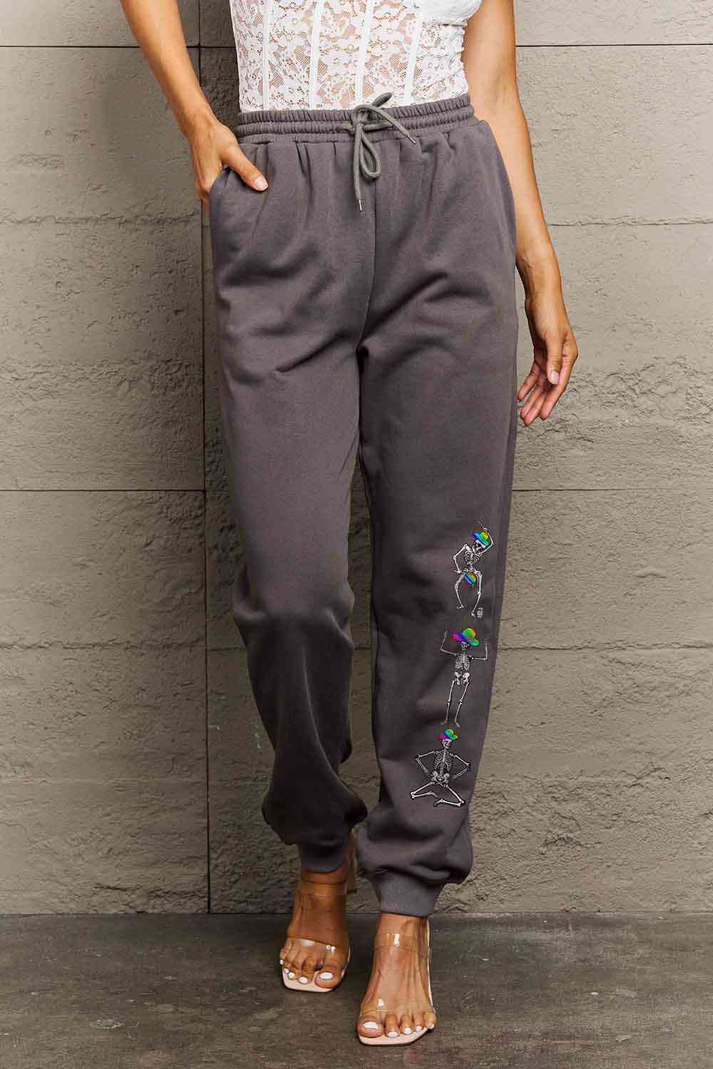 SKELETON Graphic Sweatpants | AdoreStarr