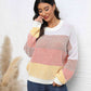 Waffle-Knit Color Block Sweater | AdoreStarr
