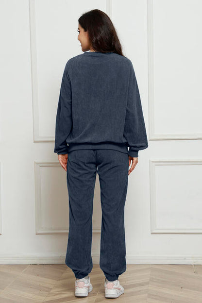 Corduroy Sweatshirt and Sweatpants Set | AdoreStarr