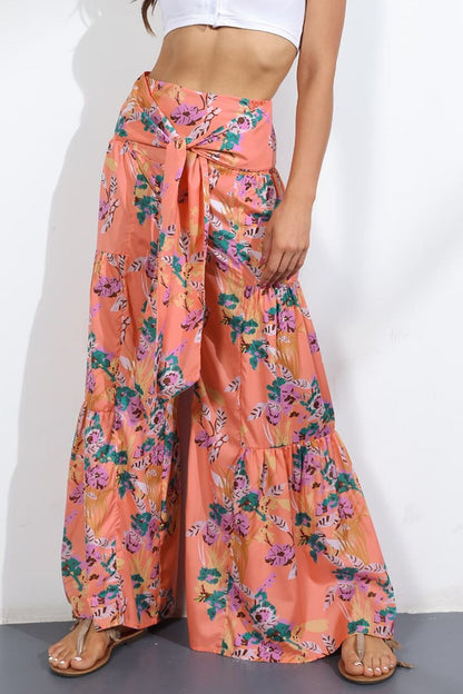 Printed High-Rise Tied Culottes | AdoreStarr