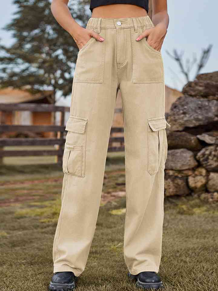 Pocketed Wide Leg Jeans | AdoreStarr