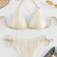 Textured Halter Neck Bikini Set | AdoreStarr