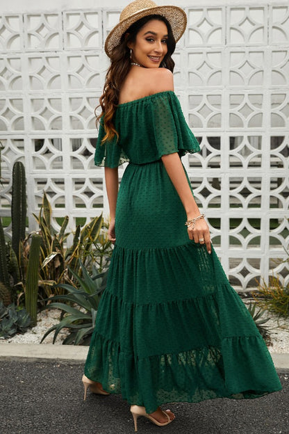 Off-Shoulder Tiered Maxi Dress | AdoreStarr