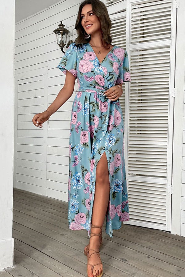 Floral Slit Maxi Dress | AdoreStarr